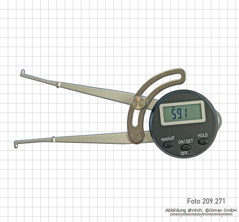 Digital caliper gauge for outside measurements,  0 - 10 mm